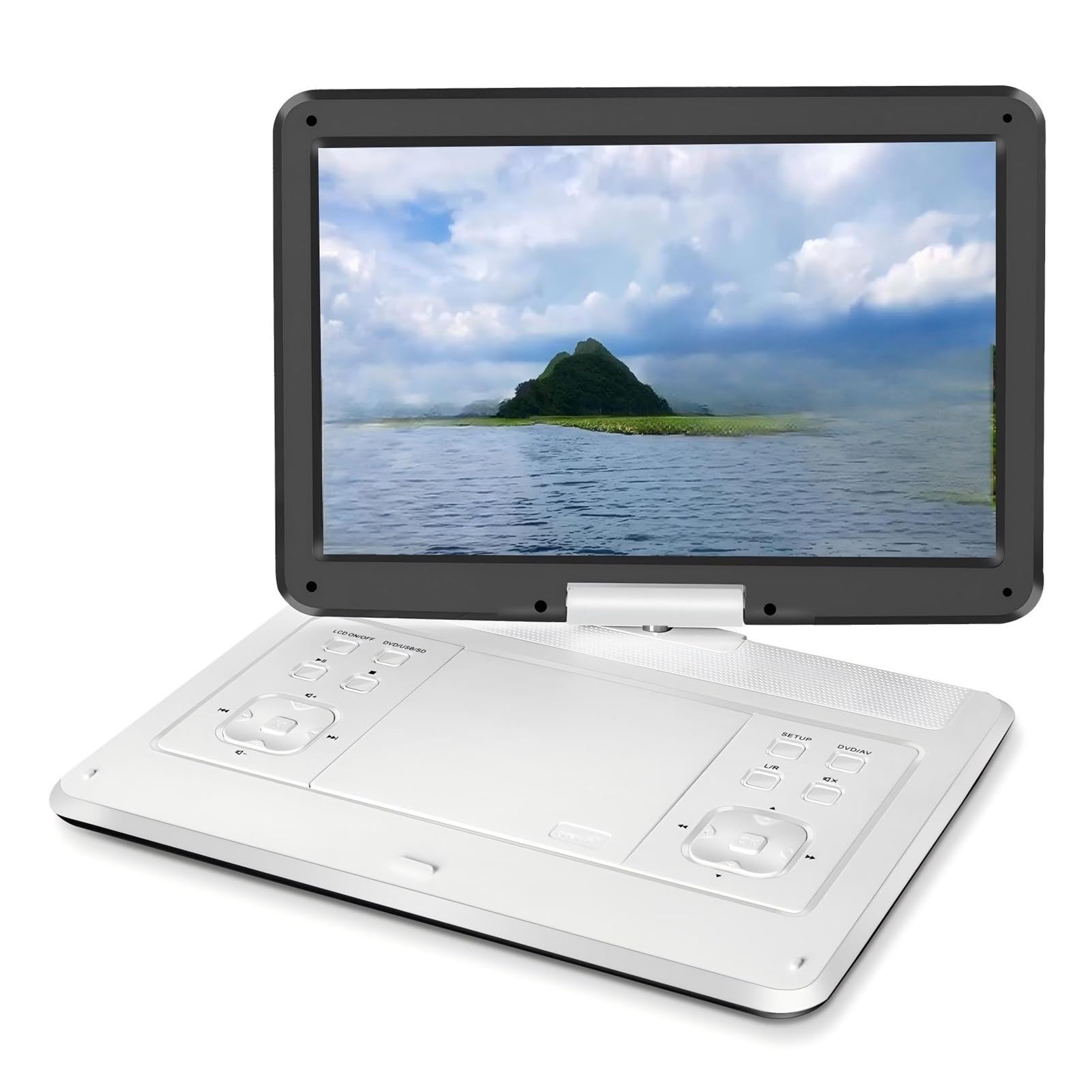Lettore DVD portatile, Schermo ruotabile HD Lettore CD DVD da 14,1 pollici Gioco super sottile Batteria incorporata Macchina video portatile alta risoluzione