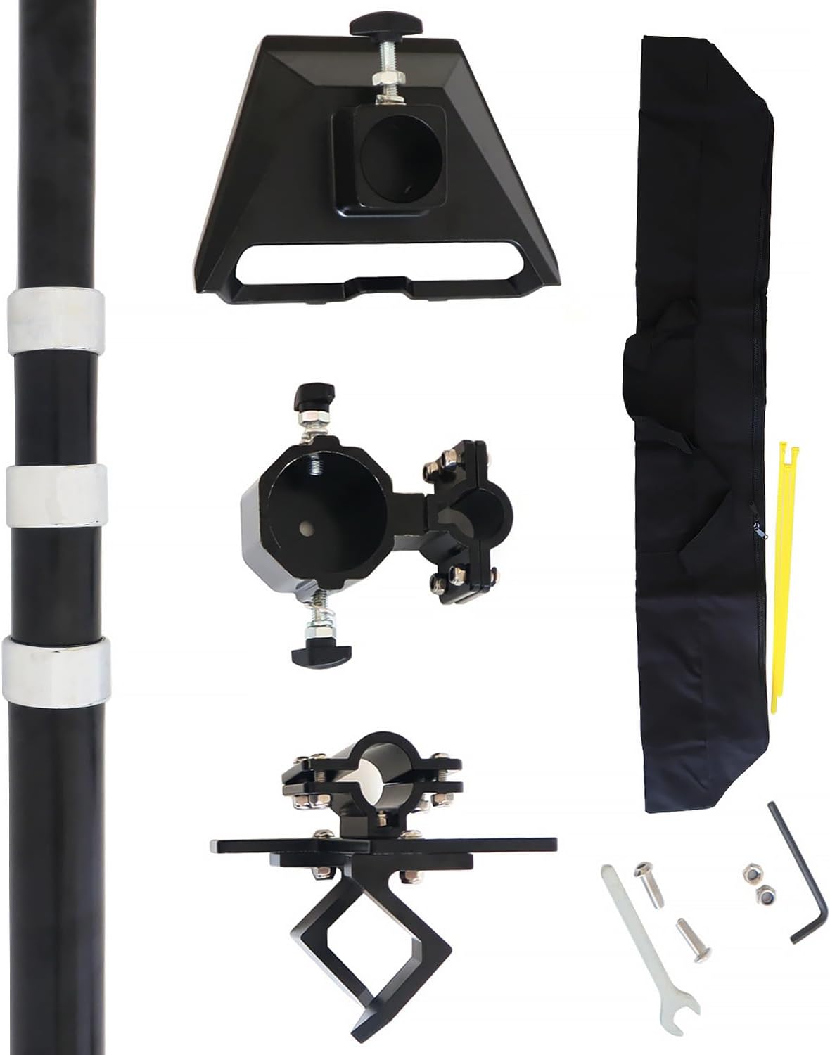 Starlink Gen 3 RV Telescopic Pole 10FT with Starlink (GEN 3 / V3) Pipe Adapter and RV Ladder Mounting Bracket Kit Fits for 1 Inch Round Ladder Rails