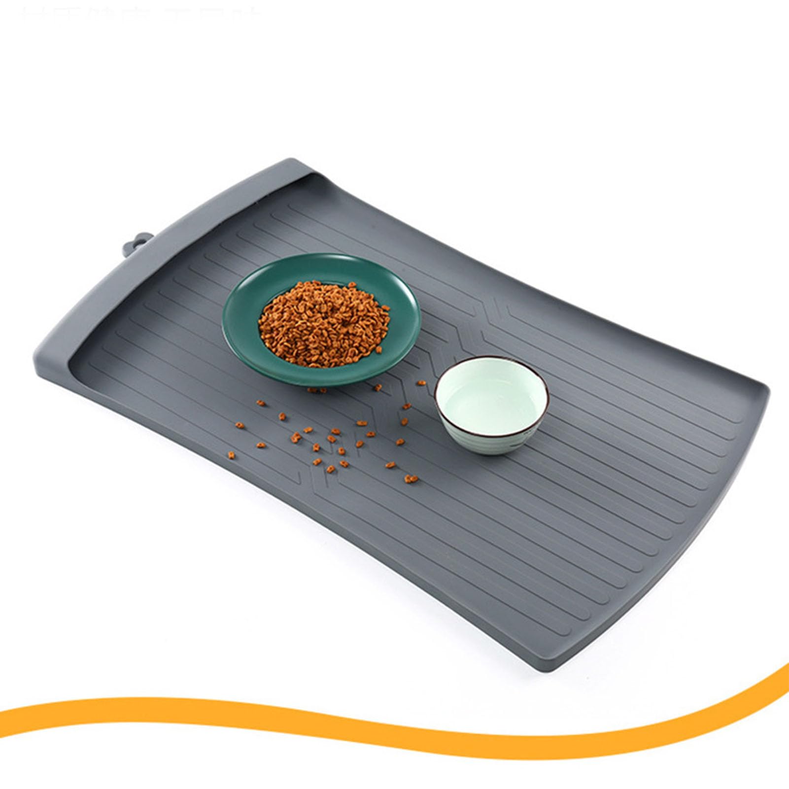 Bediffer Tapis de Nourriture pour Animaux de Grande Taille, Silicone (L)