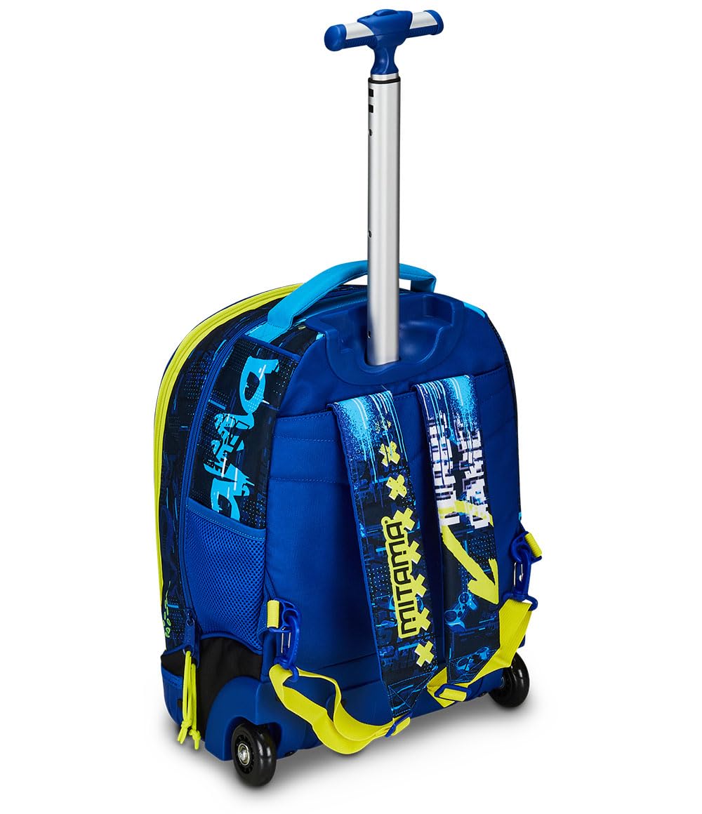 Mitama Trolley Run Scuola Octogamer,Doppio Scomparto, Blu, Scuola Elementare e Tempo Libero, Bambino Ragazzo