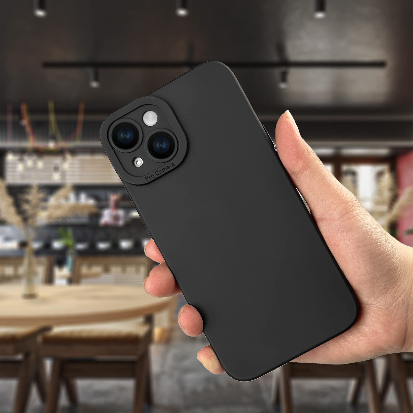 Amazon.com: LOOKSEVEN for iPhone 13 Case, Black Silicone TPU