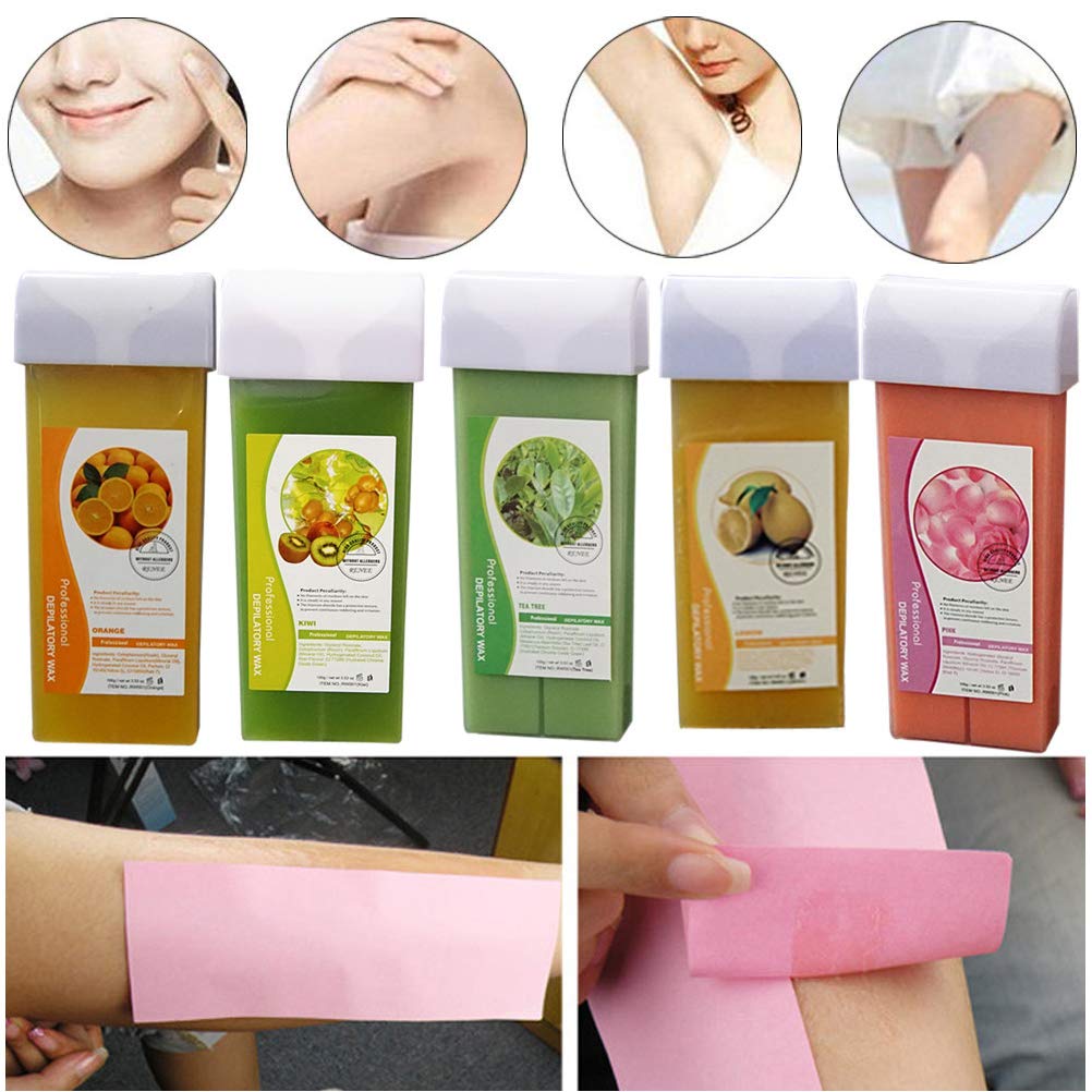 100g Hair Removal Cream Sealing Wax 12 Flavors Depilatory Wax Cartridge Quick Effect Hair Removal Beeswax for Hand, Foot, Face (Assorted Color #39)