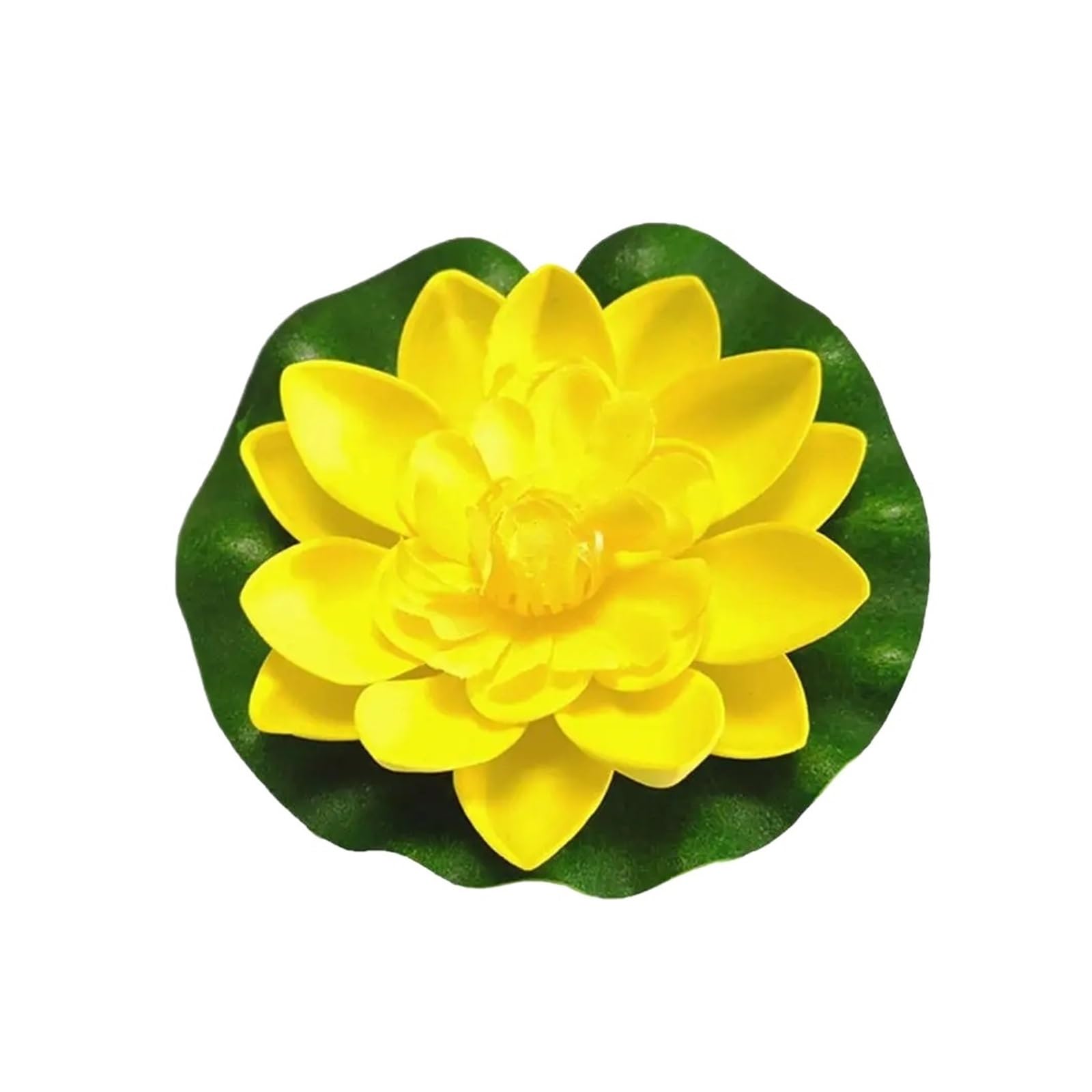 LHSJYG Water Lily Plants For Ponds Small 10cm Artificial Lotus Floating Simulated Plant Realistic Aquarium Garden Lily Decoration Micro Landscape Pond Water(Yellow)