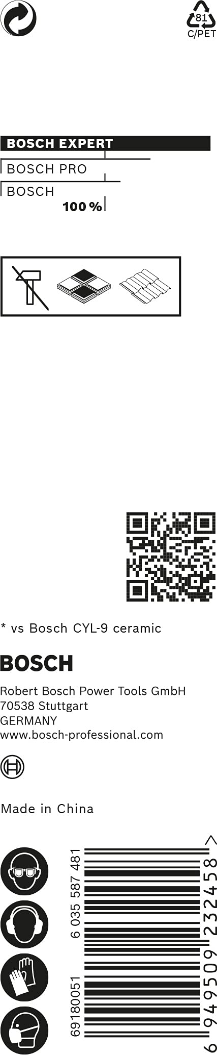 Bosch Professional 1x Expert HEX-9-HardCeramic Matkap Ucu (Sert fayanslar, Ø 10 mm, Aksesuar Döner Matkap/Vidalamalar)