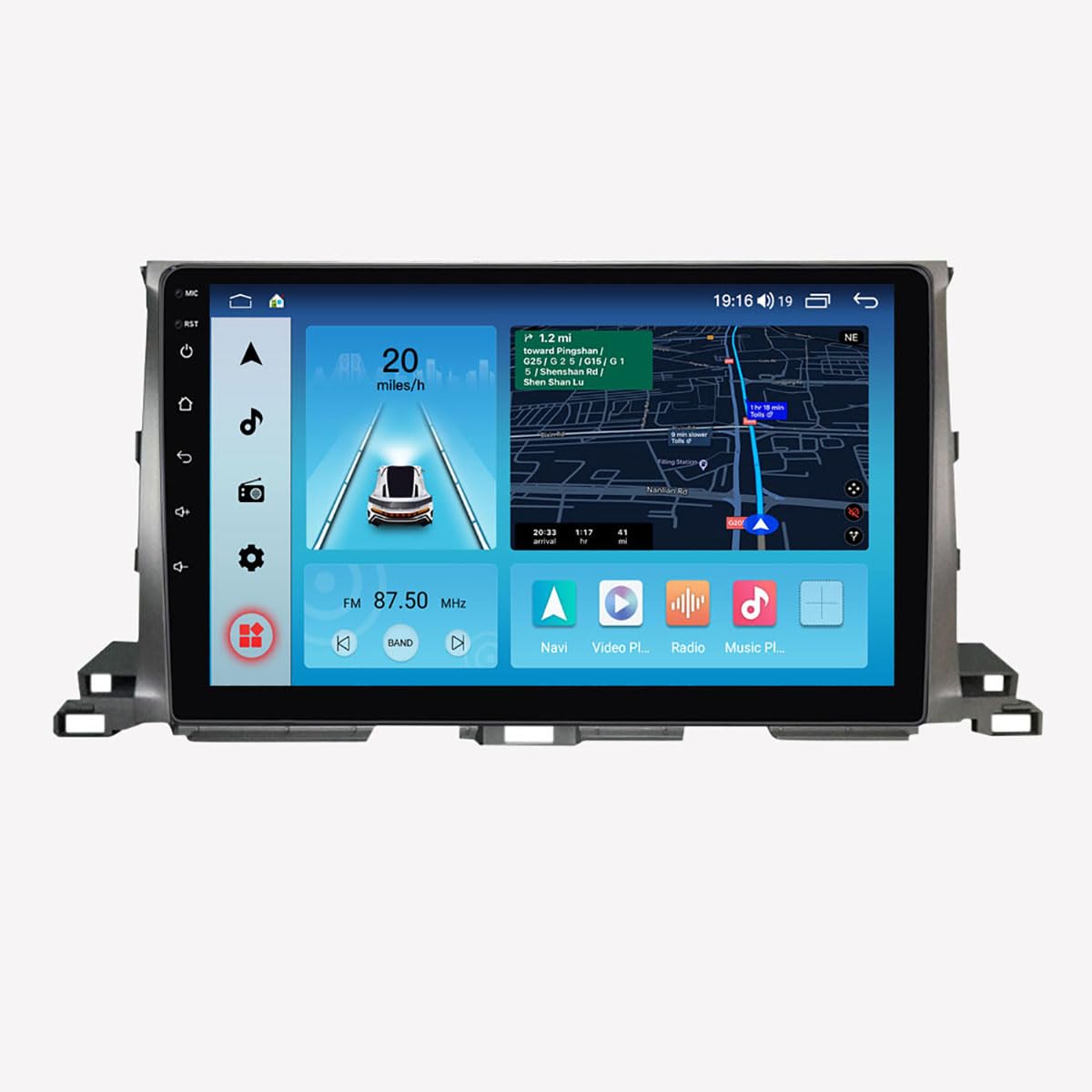 FELLOSTAR Android Touch Screen for Toyota Highlander Radio 2013-2018 Stereo with Carplay & Android Auto 8-Core 8+128G 10 Inches Head Unit BT/GPS/SWC/AM/FM/5G