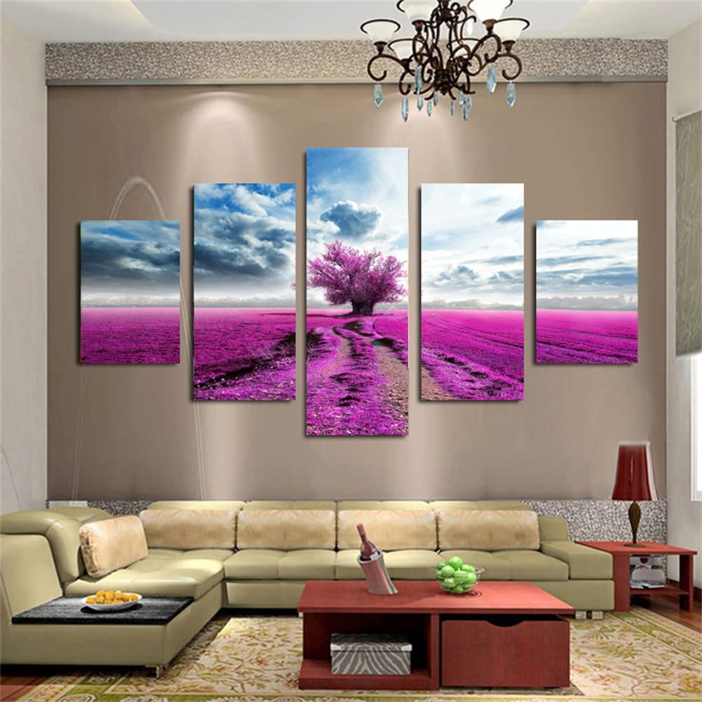 Loisir créatif diamant painting paysage pour illuminer la décoration murale du salon familial