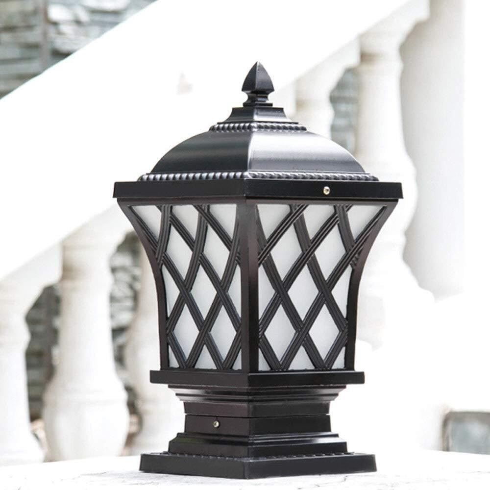 Lampa Słupki Aluminiowa Kolumna Świetlna Na Zewnątrz Trawnika Ogrodzenie Podwórko Słupek Lampa Wodoodporna Europejski Styl Ogród Willa Światło Zewnątrz i Drogę(23.5 * 23.5 * 47cm)