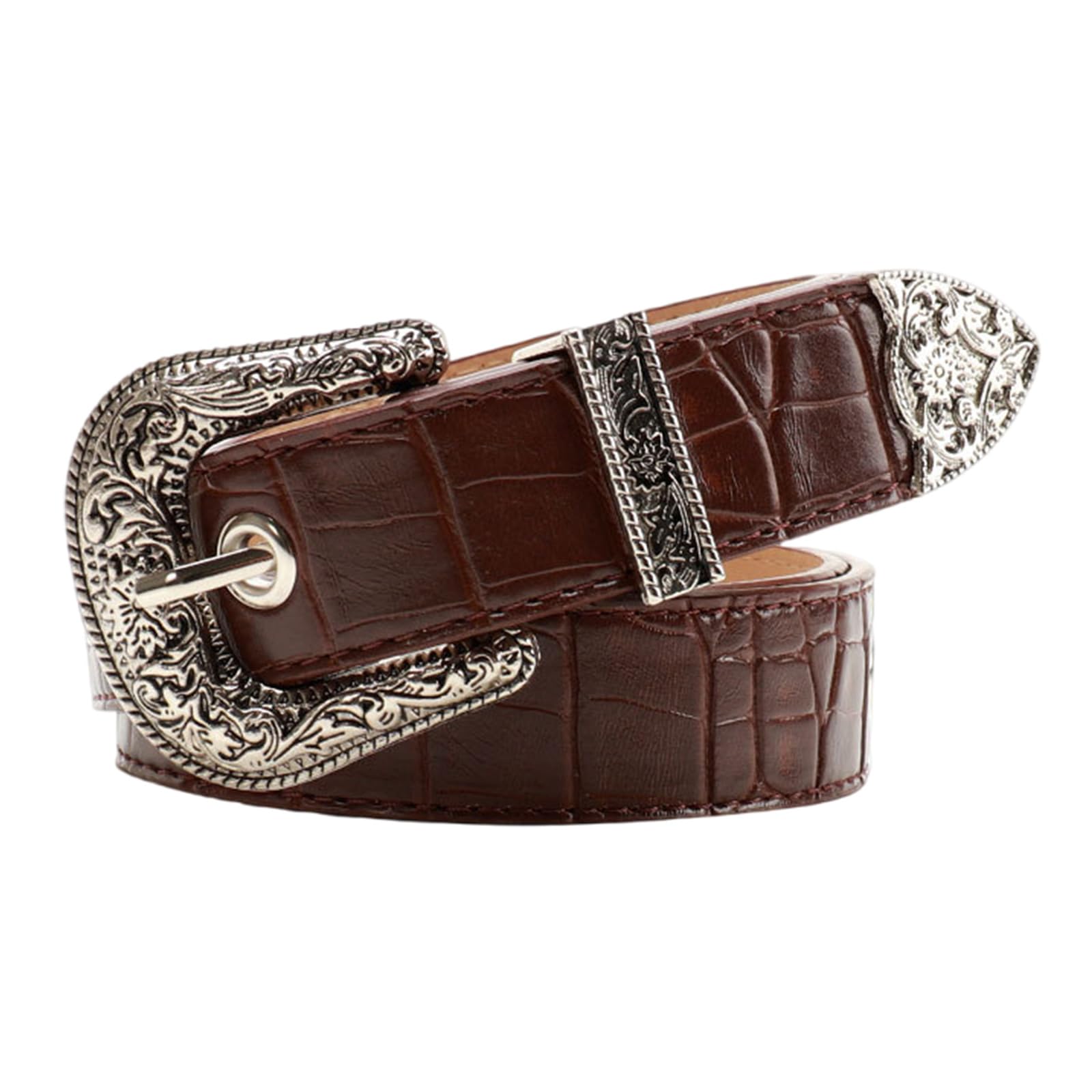 MICFENY Women's Vintage Belt 2000s Styles PU Leather Strap With Alloy Buckle For Everyday Wear