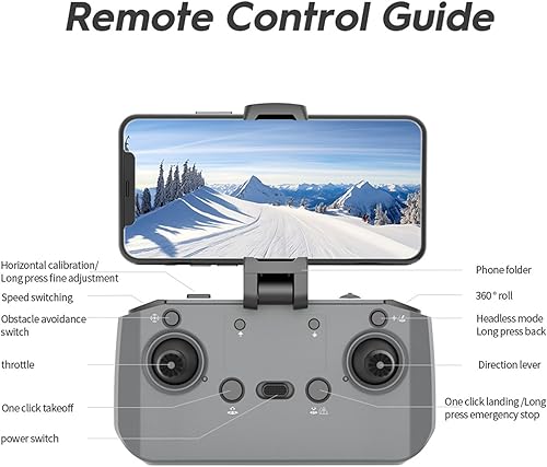 Miniatura 9 de Drone sin escobillas de fotografía aérea 4K - Drone de control remoto con cámara - Quadcopter versátil con retención de altitud, modo sin cabeza,