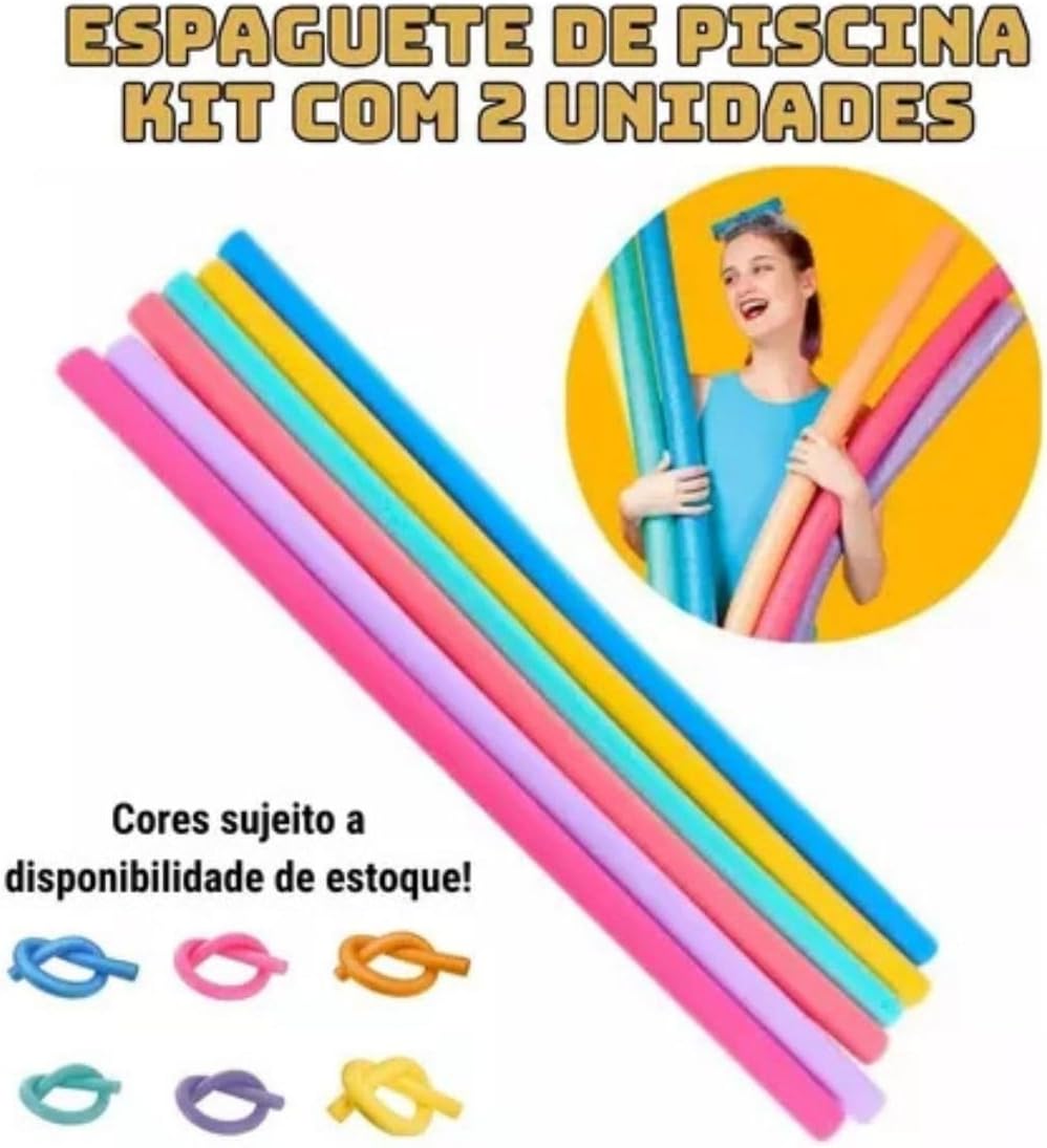 Kit 2 Espaguete Flutuador Para Natação Boia Para Piscina em Cores Sortidas Kit 2 Espaguete Flutuador Para Natação Boia Para Piscina em Cores Sortidas