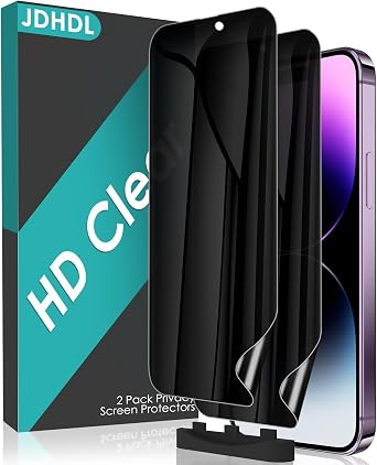 [2 Pack for iPhone 14 Pro Max Privacy Screen Protector NOT Glass, Anti-Spy Anti-Scratch Non-breakable Flexible Soft TPU Hydrogel Film Screen Protector for iPhone 14 Pro Max