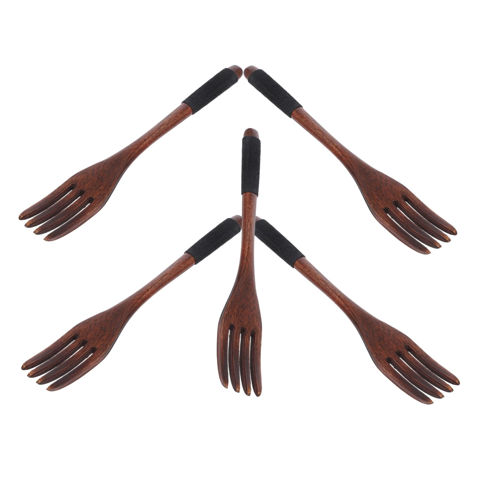 HAWILLOSCH Japanese Handmade Wooden Forks Set 5pcs Small Children's Spoons for Family Dinners Parties Everyday Use Ergonomic Design