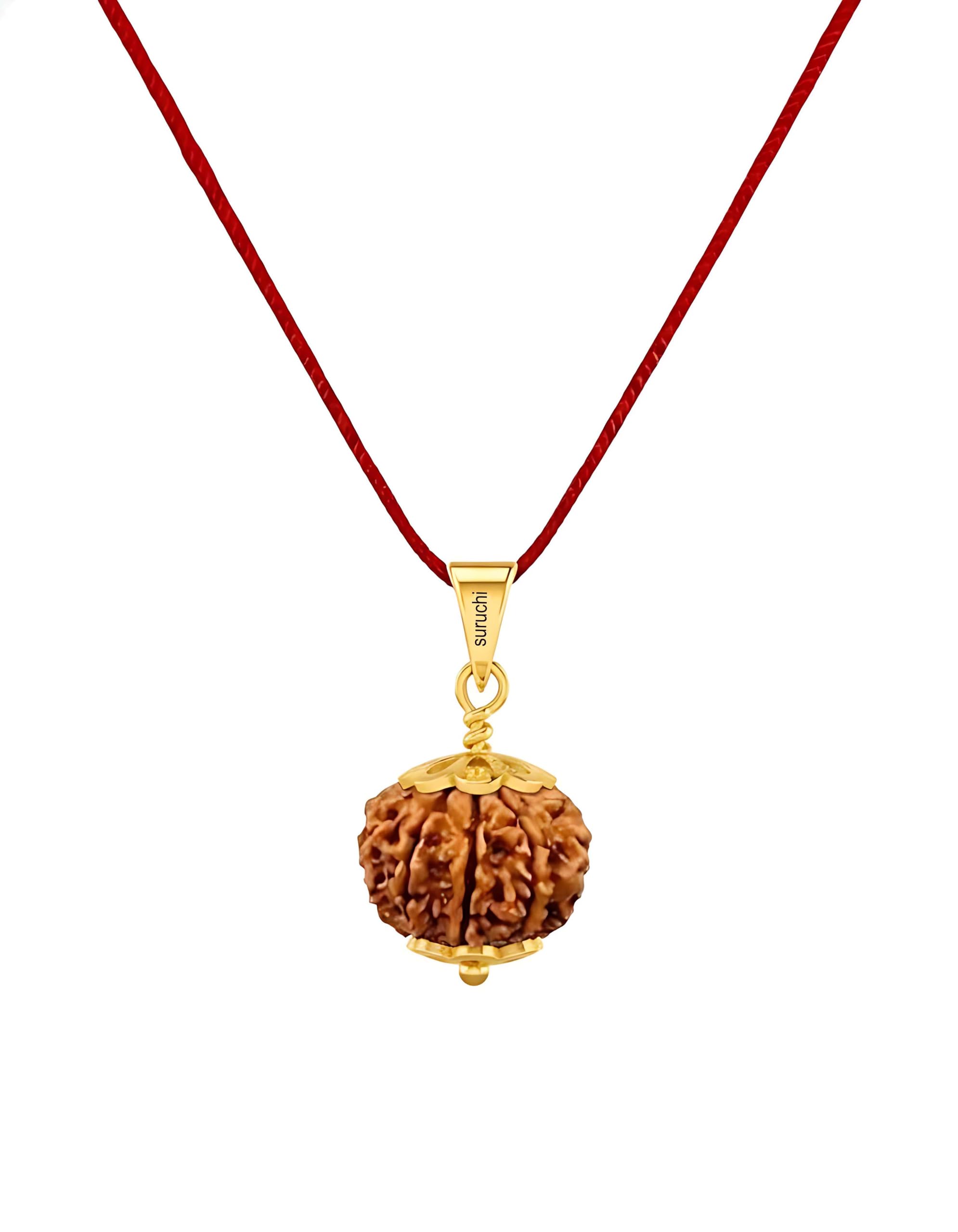 Natural Certified 2/3/4/5/6/7/8/9/10/11 mukhi Astrological Original Nepali Rudraksha Panchdhatu (Five Metals) 22K Gold Plated Pendant for Men & Women-picture-55