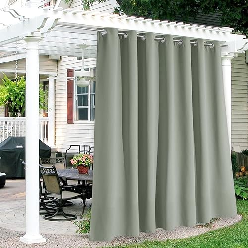 RYB HOME Extra Wide Outdoor Curtains for Patio Waterproof Heavy Duty Thermal Ins