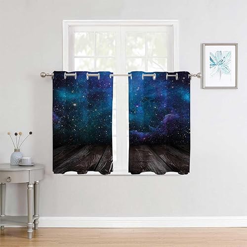 Miniatura 3 de Cortinas para Sala Elegantes Modernas Cortinas de puerta corta con ojales de galaxia para puertas, divisor de cortina de privacidad, 72 pulgadas de