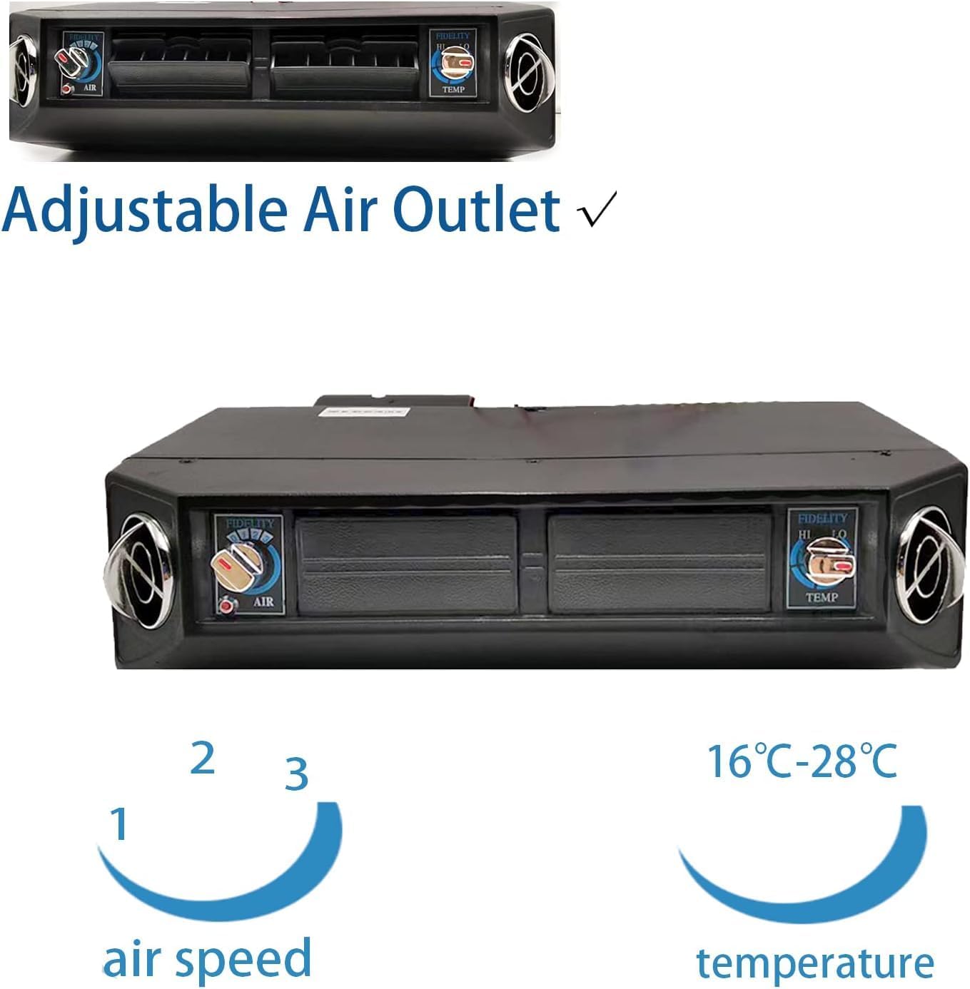 Aire acondicionado universal para debajo del salpicadero, sistema de refrigeración eléctrico compacto para furgonetas, caravanas, camiones, autocaravanas, barcos y autobuses