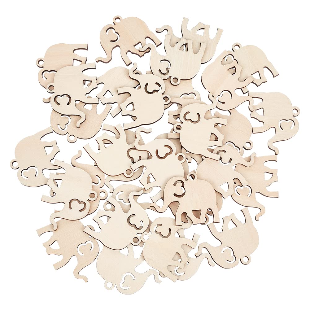 Elefanti In Legno Fai Da Te | 20 Pezzi Grezzi Da Decorare | Sagome Per Lavoretti Creativi | Decorazioni Per Natale E Matrimonio
