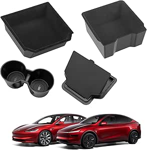 CARFIB 7pcs Center Console Organizer Tray Fit For Tesla Model 3 2025 2024 Highland Model Y 2025 - View #6