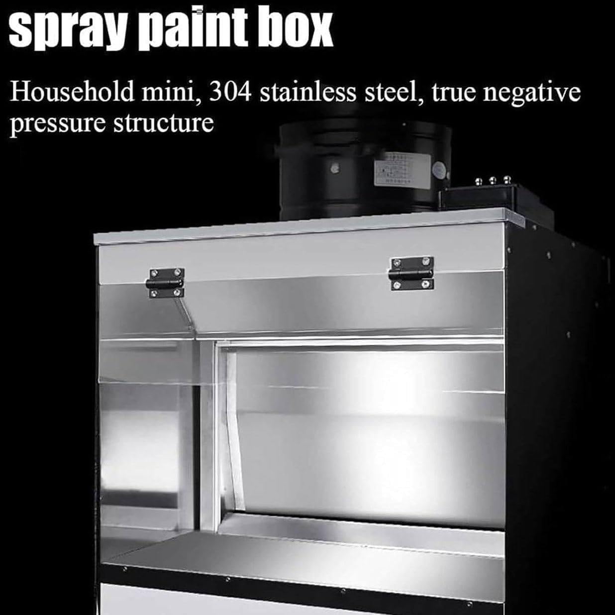 Airbrush Paint Spray Booth,Airbrush Paint Spray Booth Kit with 3 LED Light Tubes,Turntable and Exhaust Extension Hose for Painting,Crafts, Art Cakes (40x50x40cm)