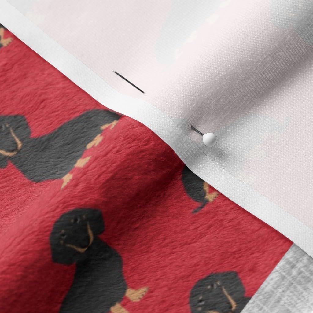 Spoonflower Fabric - Dachshund Pet Quilt Dog Breed Cheater Black Tan Wholecloth Weener Dogs Printed on Minky Fabric by The Yard - Sewing Baby Blankets Quilt Backing Plush