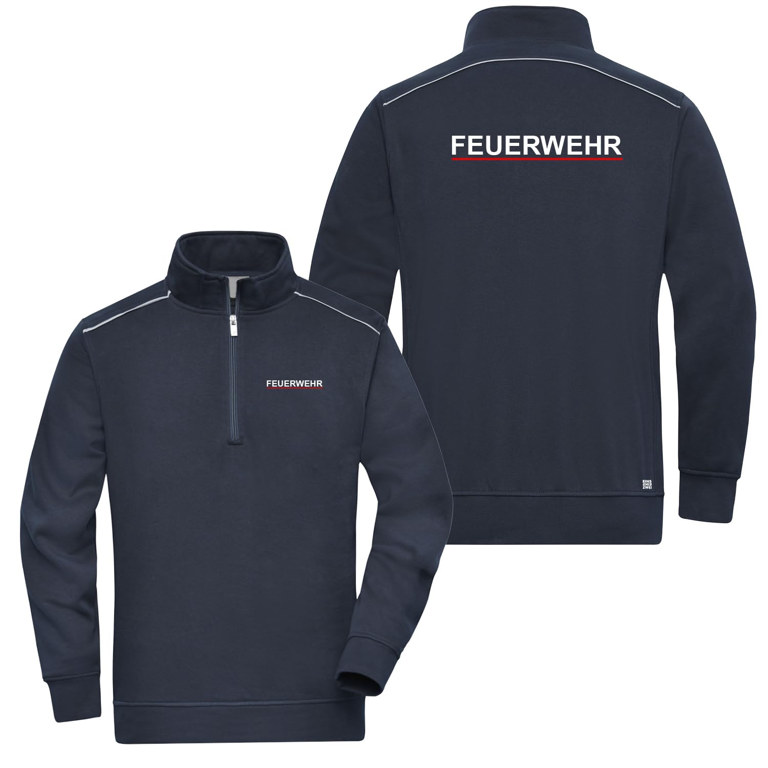 EinsEinsZwei Zipper Reflect Feuerwehr Sweatshirt Hessen