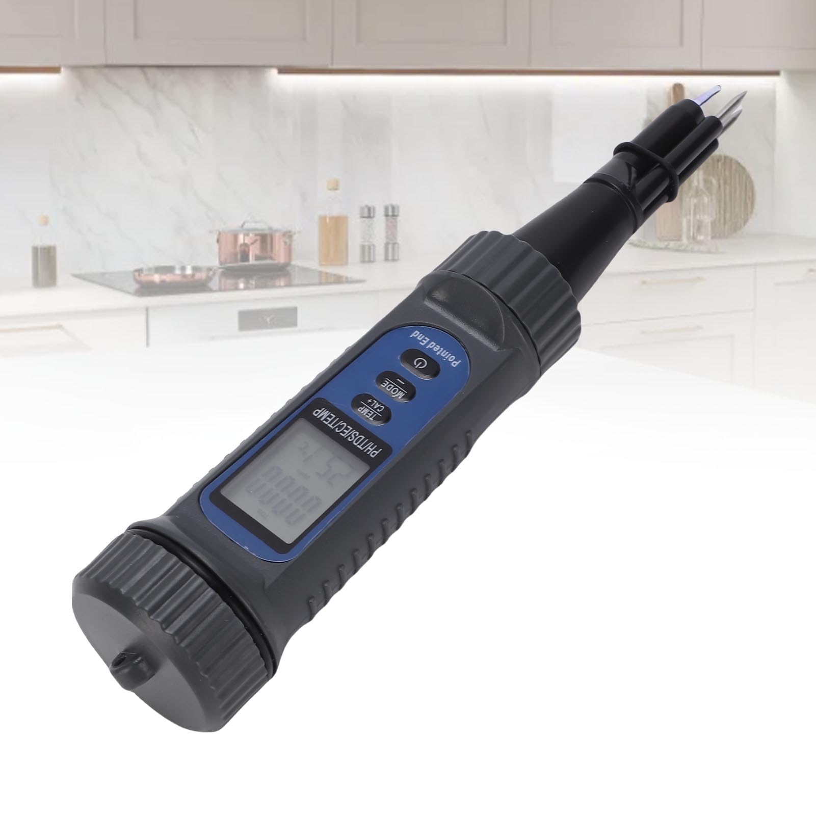 Qcwwy Probador de PH de Masa Madre Medidor de PH 4 en 1 Probador de Temperatura Digital EC TDS de Alta Precisión para Alimentos Queso Carne Tierra Masa Madre Cosméticos Artículos para el Hogar