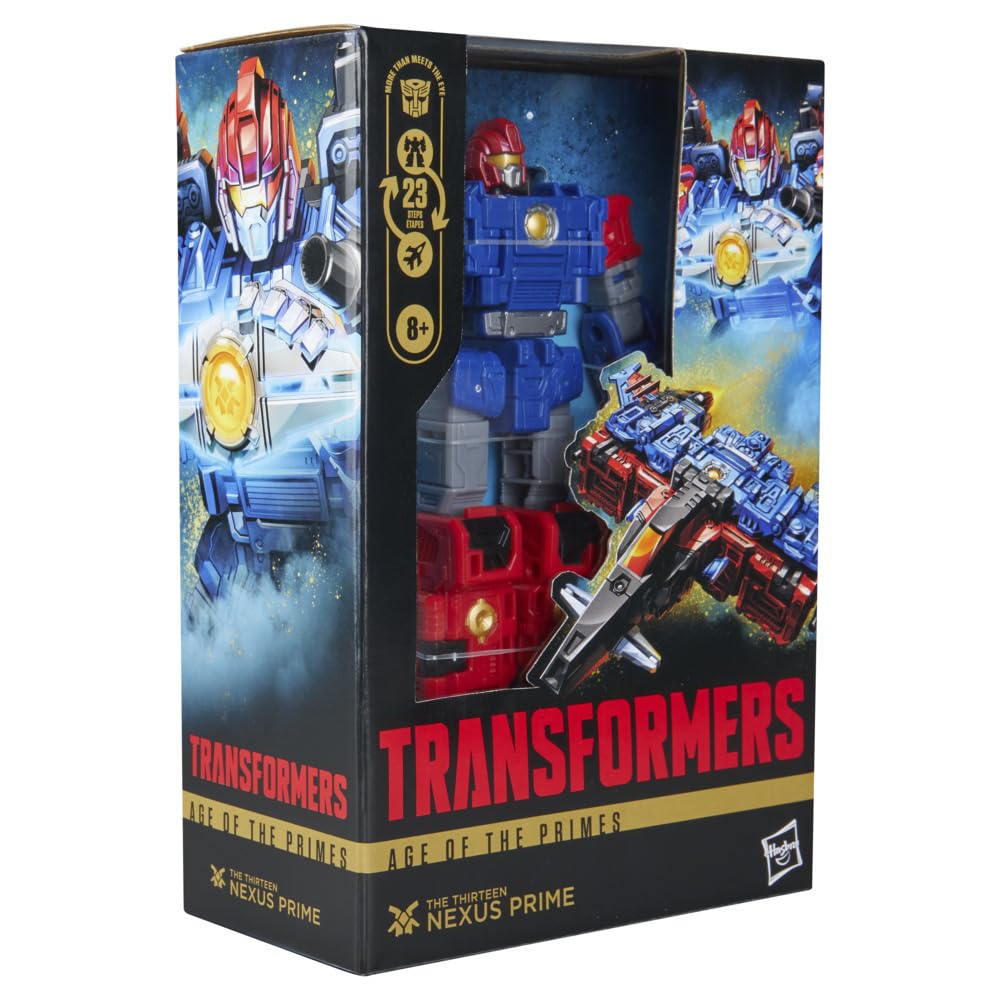 Nexus Prime (jeden z Trzynastu) z kolekcji Transformers: Age of the Primes, 15,5-centymetrowa przekształcająca się figurka klasy Voyager, zabawkowe roboty dla dzieci w wieku od 8 lat