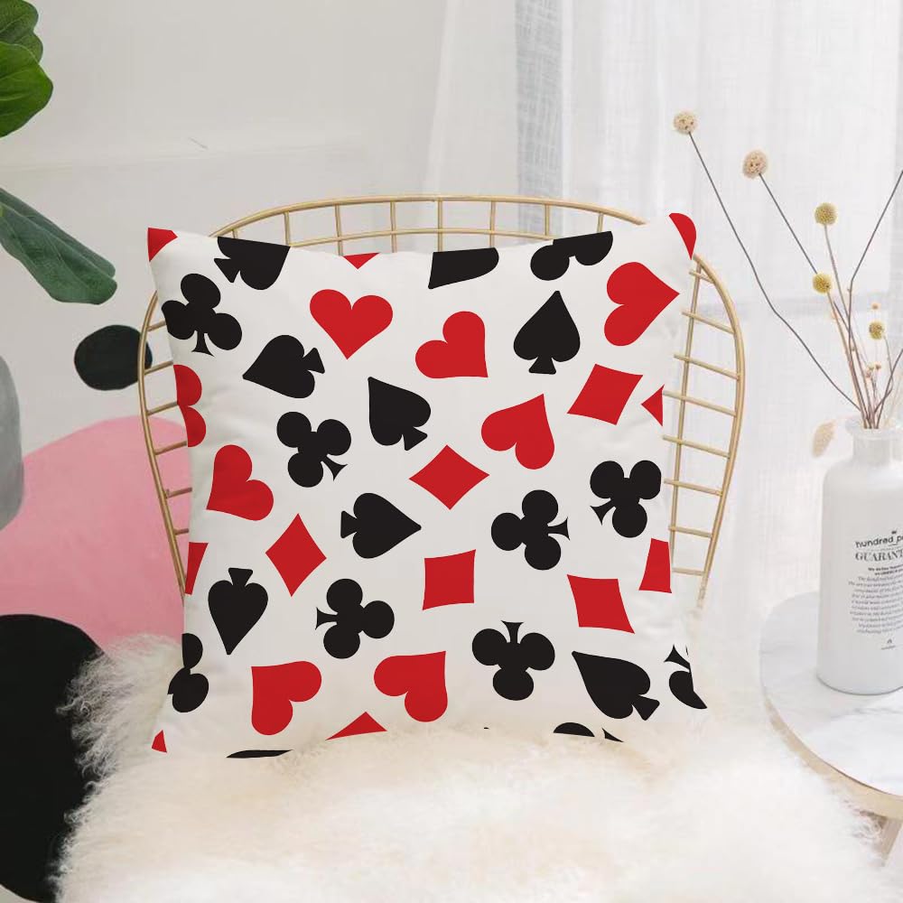HYMSXW Cushion Cover,Throw Pillow Case Home Decorative for Living Room Bedroom Sofa Chair 20X20 Inch,Hearts spades clubs and diamonds card suits background. that repeats left right,Pillowcase 50X50cm