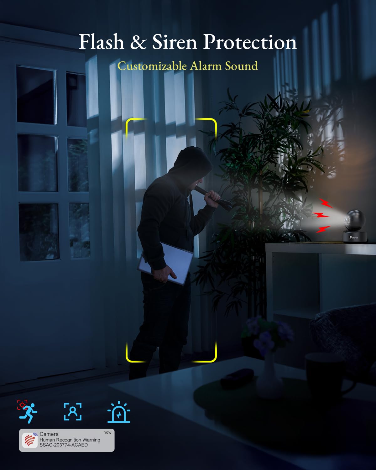 ctronics 2.5K 4MP Floodlight Cam PTZ Überwachungskamera Aussen WLAN IP