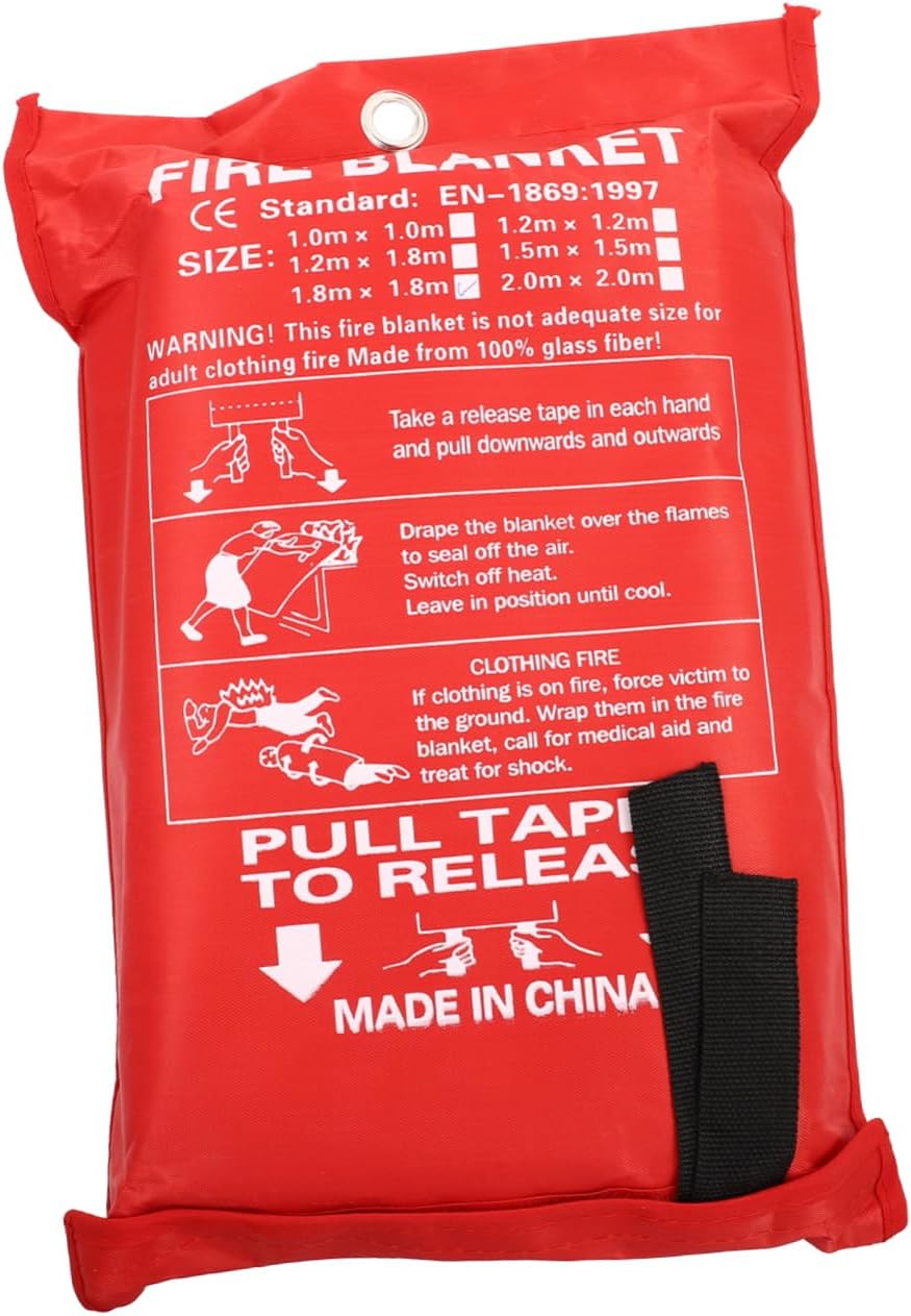 Totority Fiberglass Fire Emergency Blanket Portable Fire Suppression Blanket for Kitchen Grill Camping Lightweight Safety for Home and Outdoor Use