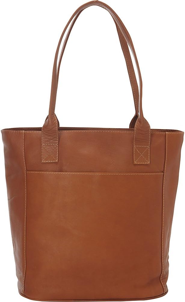 Piel Leather XL Laptop Tote Bag, Saddle, One Size