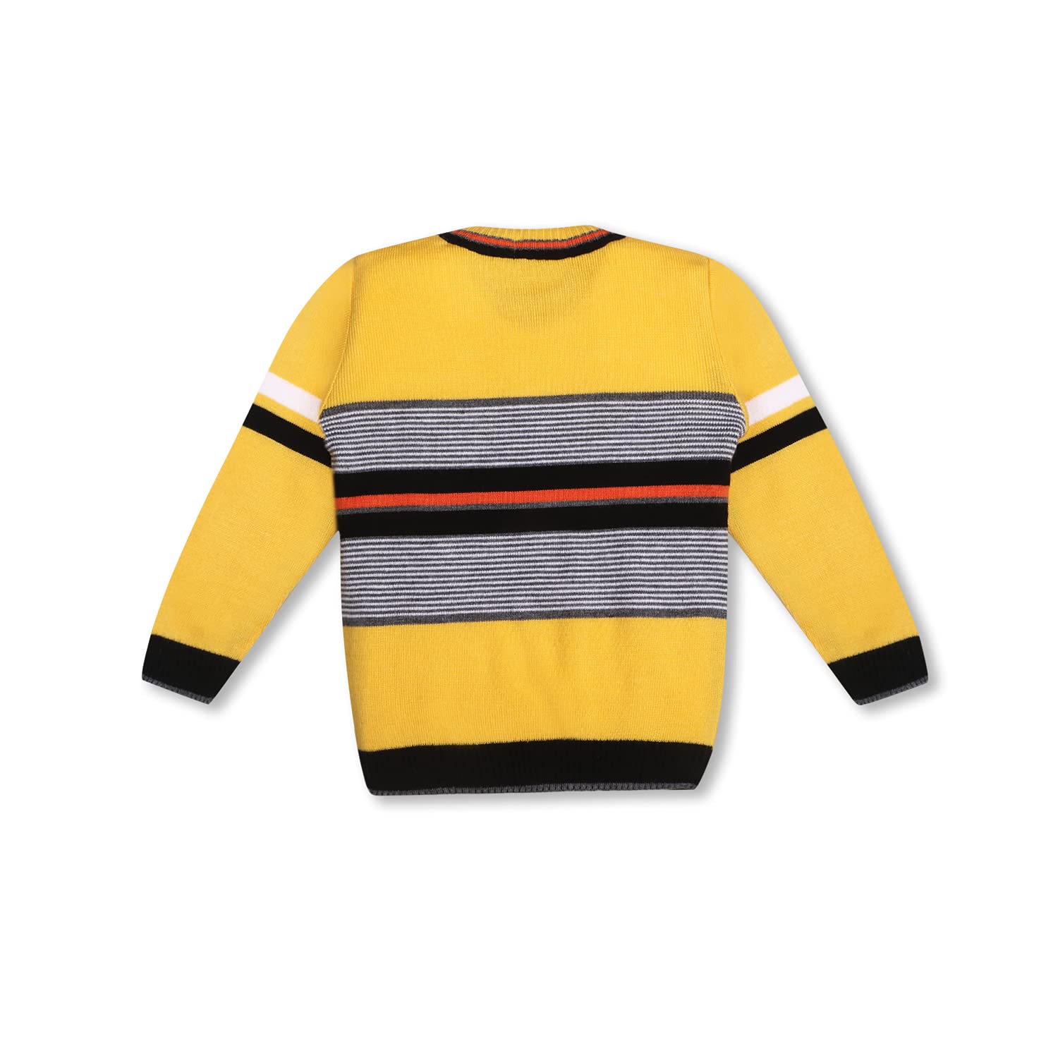 KNITCO Boys Woollen Sweater Yellow Color Striper Regular fit Full Sleeves (5-6 Years) - Image 3 thumbnail
