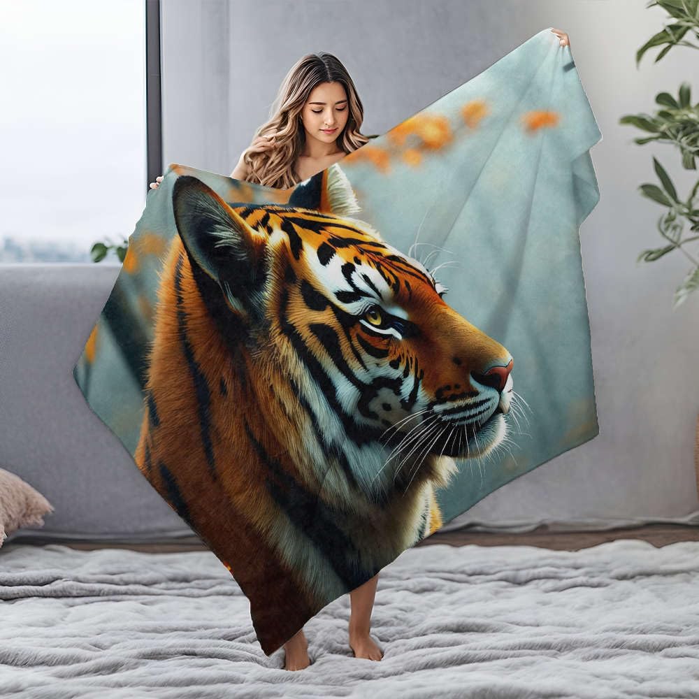 Couverture tigre en flanelle pour des soirées cocooning au salon
