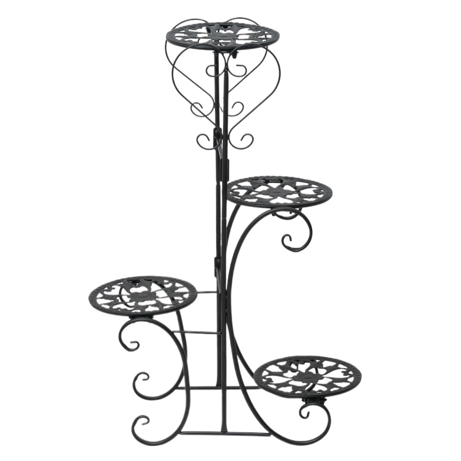 LINYpA66 Plant Stand Indoor 4-Tier Plant Stand Flower Pot Rack Green Plants Wrought Iron Decorative Shelf for Indoor Outdoor Use