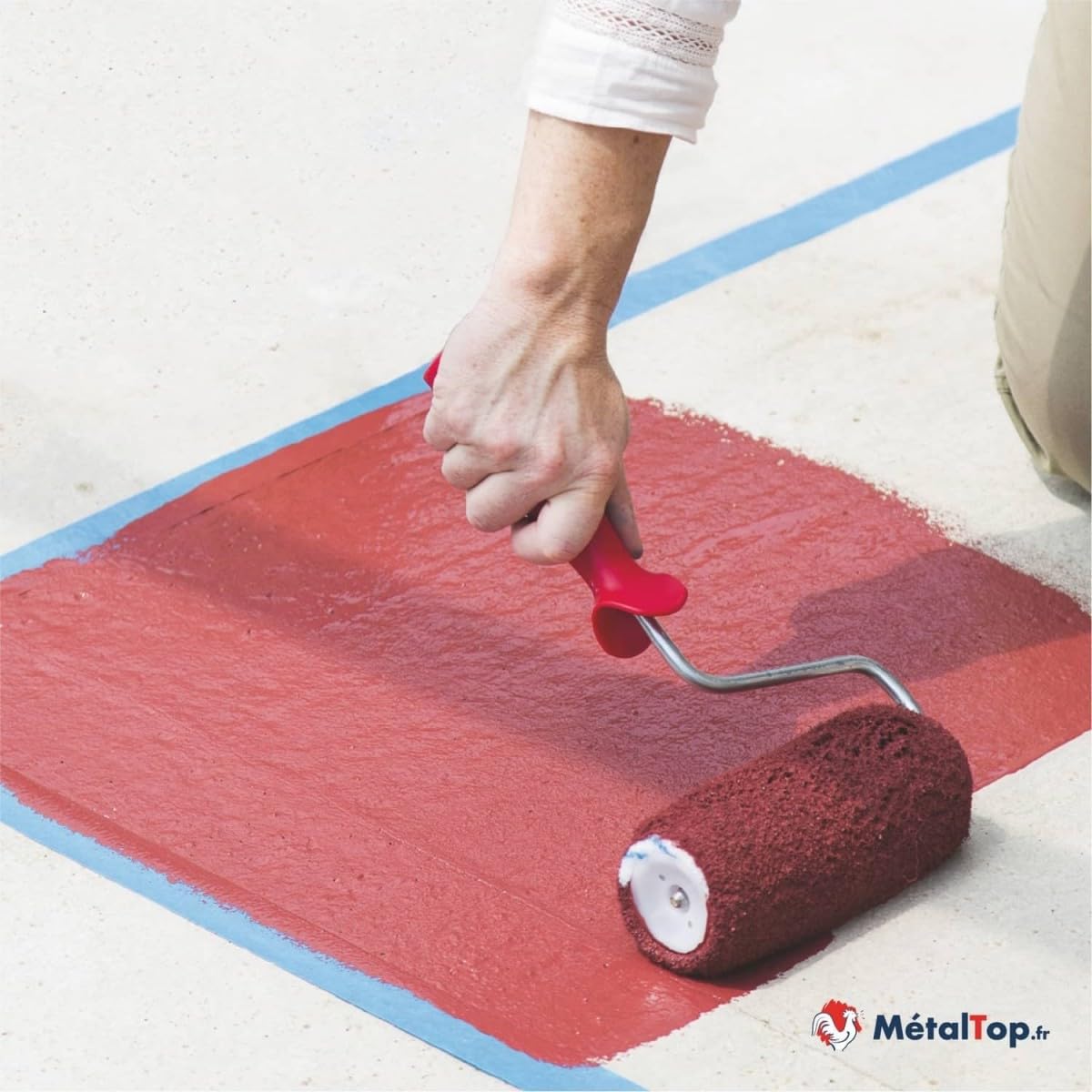 Metaltop - Peinture Sol Beton - Gris poussière - RAL 7037-1 L - Protection et décoration pour sols en béton ou ciment