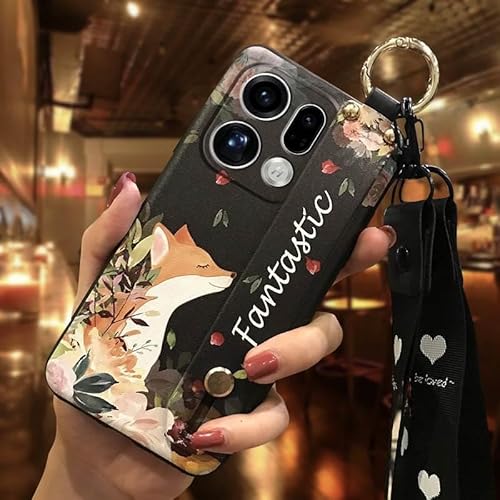 Phone Case Compatible with OPPO Find X9 Pro, Dirt-resistant Waterproof Durable Shockproof Silicone Wrist Strap Soft case Wristba