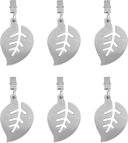 Clips con peso para cortinas de exterior, impermeables, de acero inoxidable pesado, paquete de 6, ideal para mesa de bufé, fiestas, cenas de