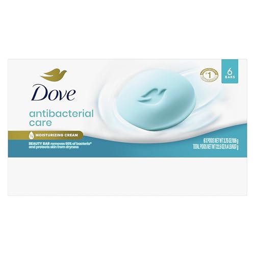 Dove Beauty Bar Soap Antibacterial Care 6 Count For Clean, Moisturized Skin, Removes Bacteria 3.75 oz - Image 3