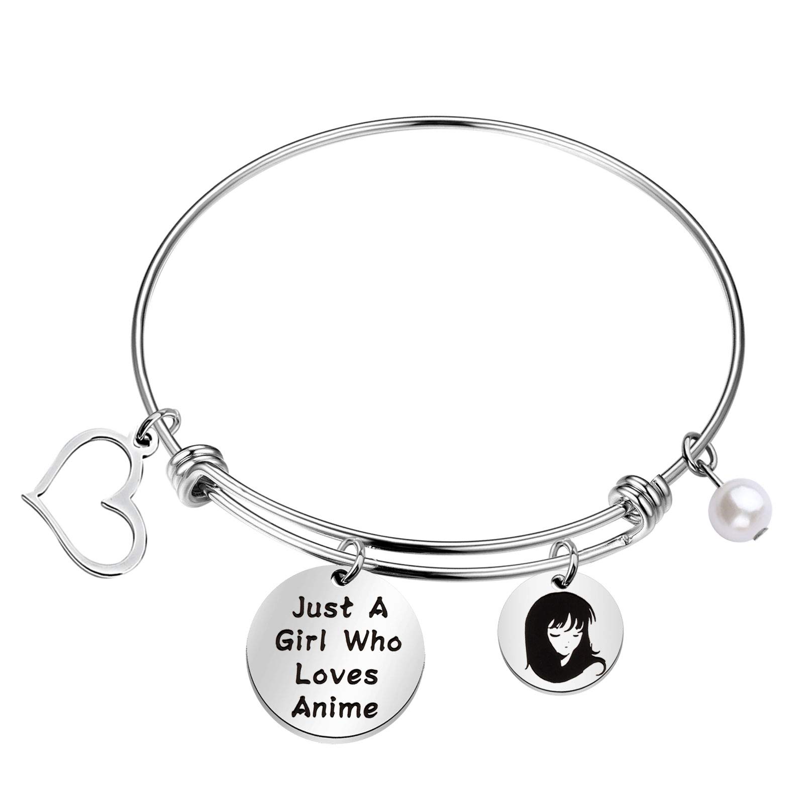 Funny Anime Bracelet Anime Fans Gift Just A Girl Who Loves Anime Jewelry Bracelet Anime Lover Gift Anime Jewelry (Anime BR-S)