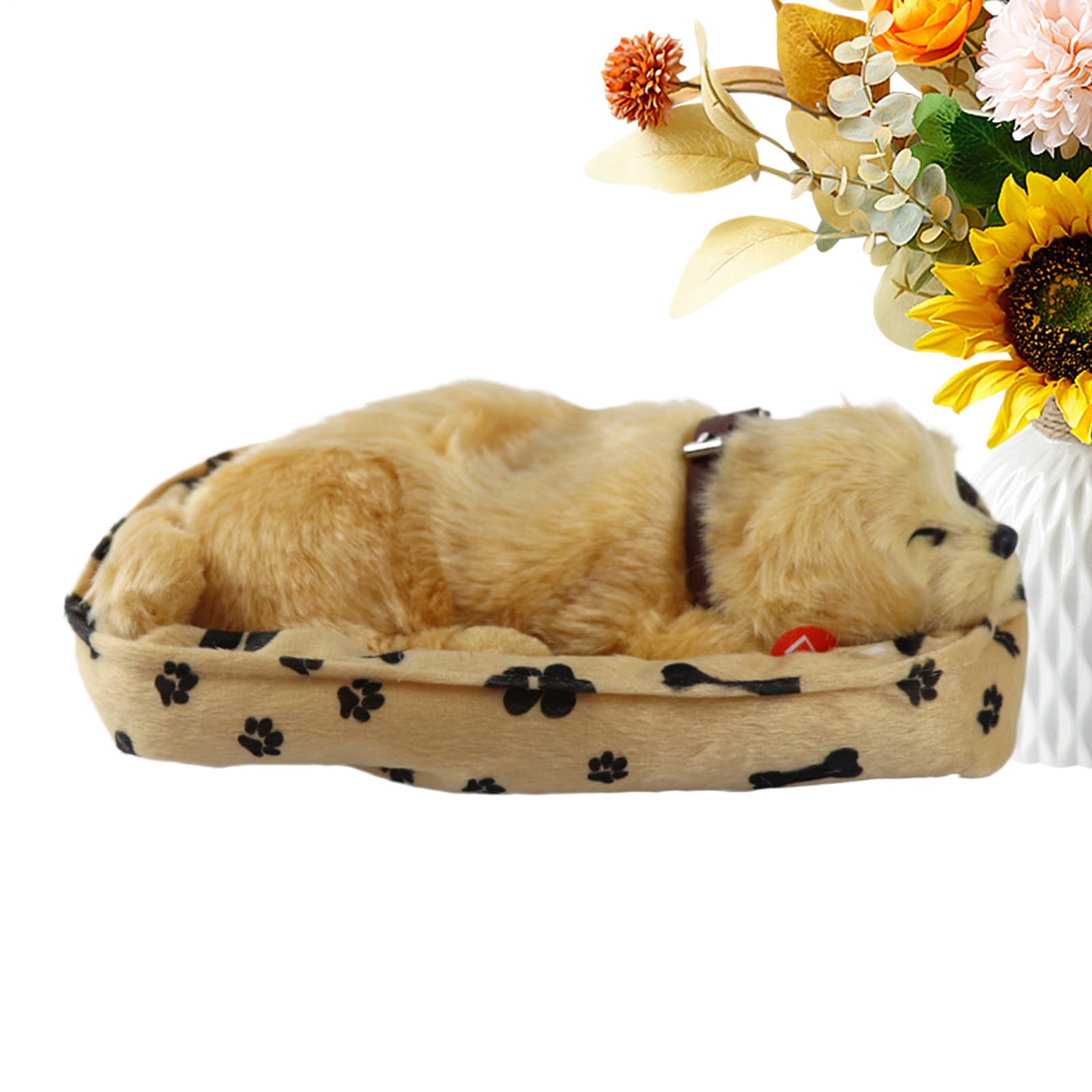 Realistic Sleeping Plush Breathing Dog,Puppy Plush Toy with Sound | Stuffed Dog Comfort Toy,for Kids Children Calm Down Bedtime Sleep Travel Car Vacation Road Trip Daycare Birthday Christmas
