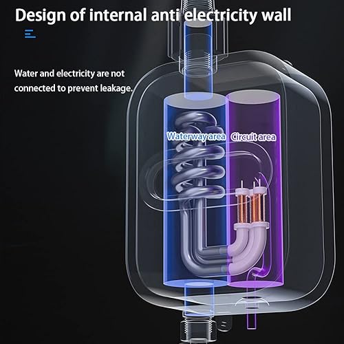 Miniatura 7 de Calentador de ducha eléctrico, calentador de agua instantáneo para baño, grifo caliente instantáneo, termostato de calefacción de cocina, mini LCD