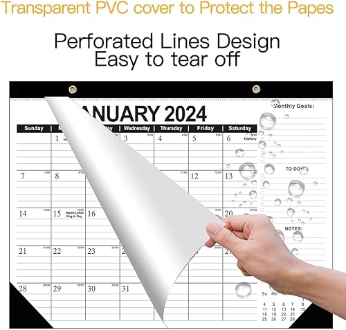 Miniatura 4 de Calendario de escritorio 2024, planificador de pared AgePlace cubre de enero de 2024 a junio de 2025, tamaño grande de 17 x 12 pulgadas, incluye