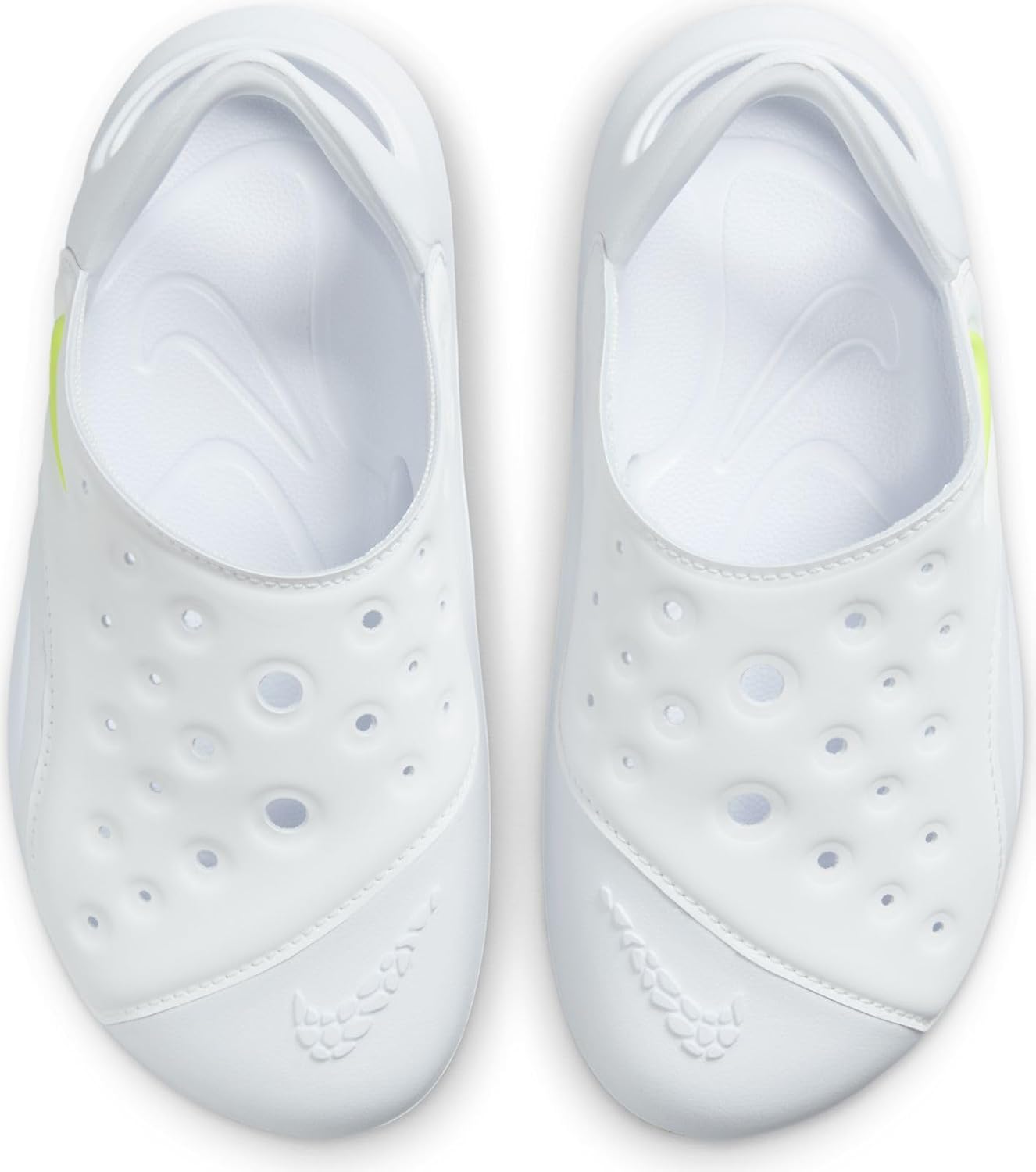 Nike Aqua Swoosh Little Kids' Sandals (FN0876-100, White/Pure Platinum/Volt) Size 10