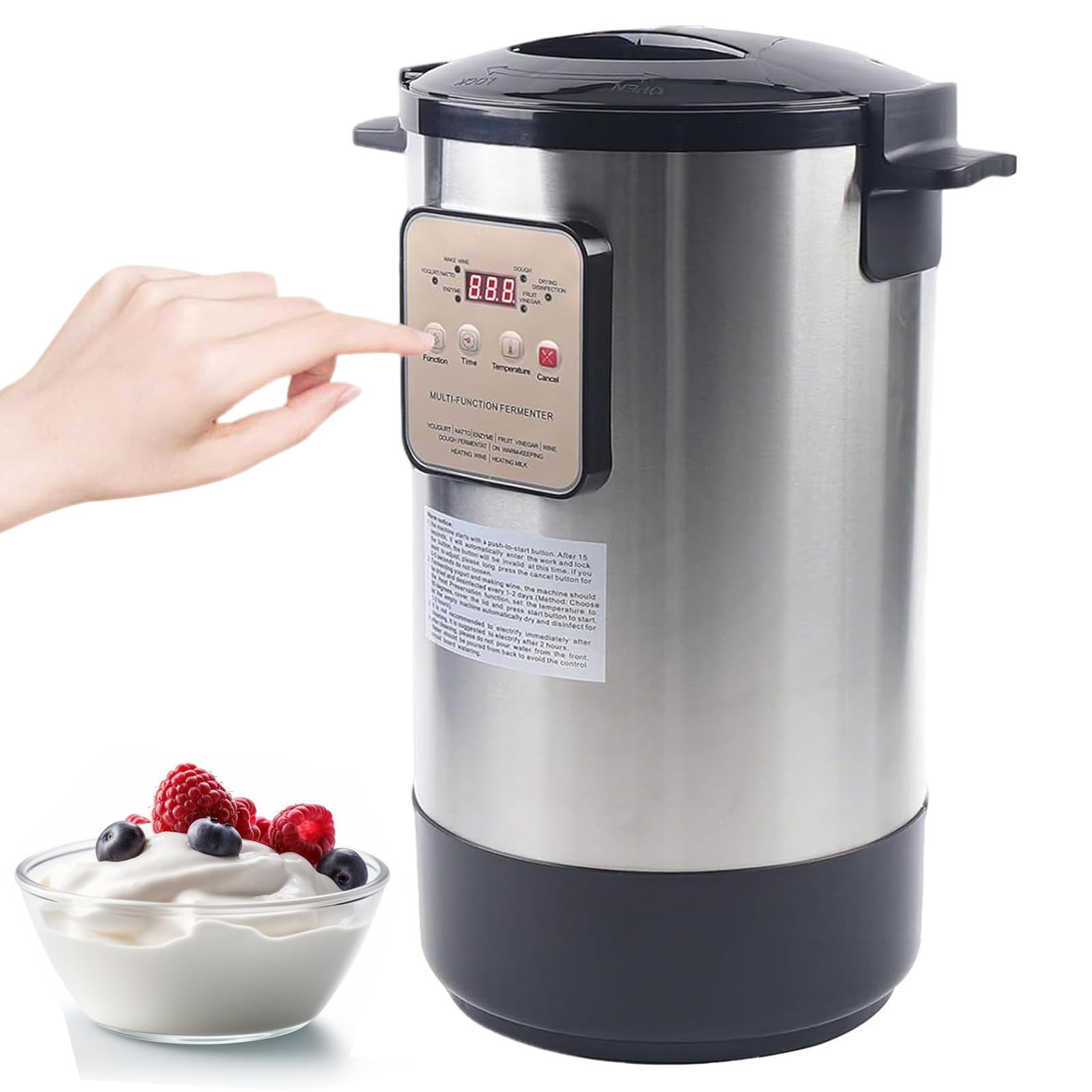 Machine de Fermentation Commerciale Polyvalente, Yaourtière Artisanale, pour Ail, Cornichons, Vinaigre et Enzymes, Usage Professionnel et Domestique 12L