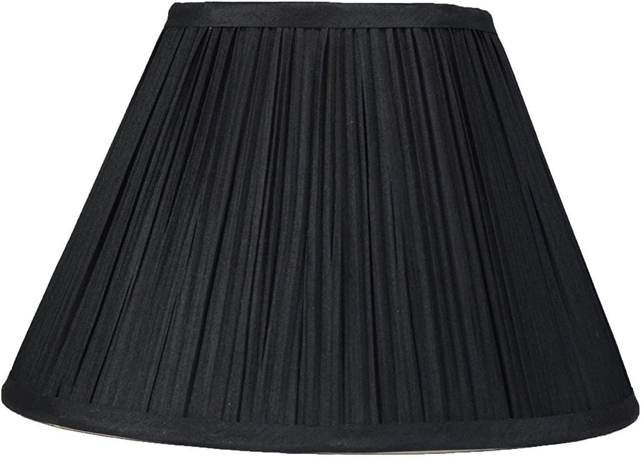 Urbanest Mushroom Pleated Softback Lamp Shade, Faux Silk, 7-inch by 14-inch by 9-inch, Navy Blue with Burgundy Trim, Spider-Fitter