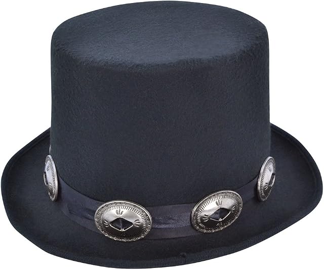 Bristol Novelty BH642 Rocker Style Top Hat, Mens, Black, One Size