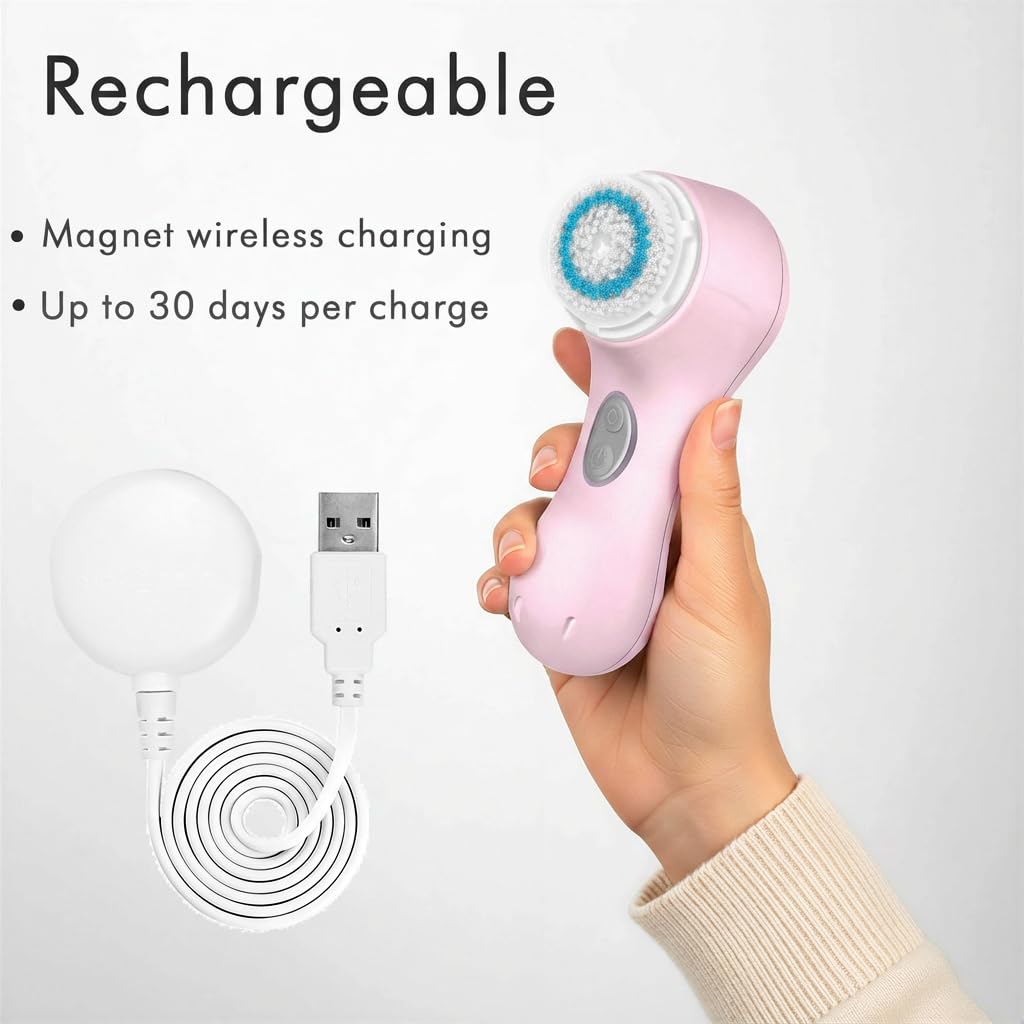 Microtree Elektrische Gesichtsreinigungsbürste, keine Rotation, Sonic Vibrating Deep Clean, Gesichtsbürsten zur Reinigung, wiederaufladbarer Gesichtsschrubber Peeling für alle Hauttypen, kein Spin