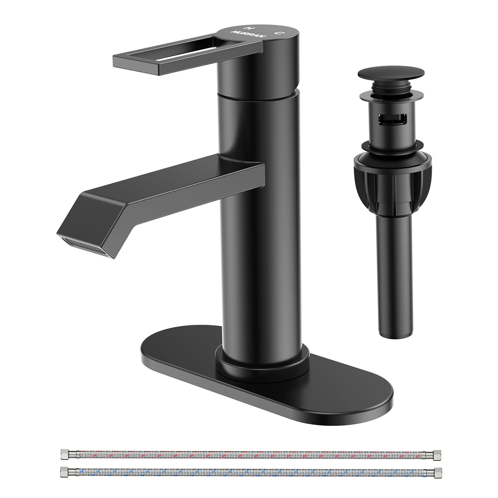 Bathroom Tap, Matte Black, Single Lever Mixer Tap