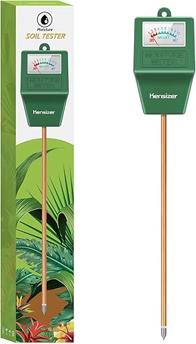 Kensizer Probador de suelo, medidor de humedad del suelo, herramienta de prueba de césped de granja, sonda digital para plantas, hidrómetro de agua
