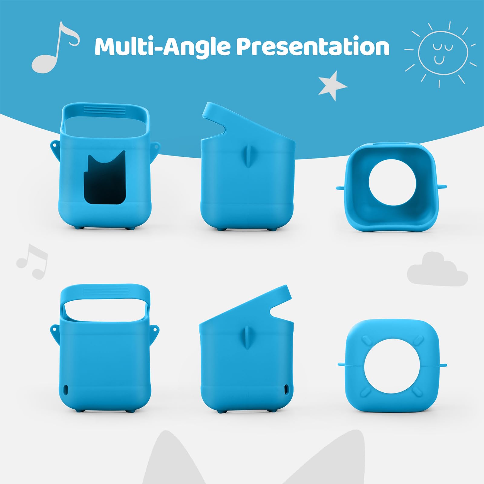 Coque en Silicone pour l'audio Player Toniebox 1 et 2, Étui Protecteur Souple avec Poignée Facile à Transporter, Protection Antidérapante Compatible